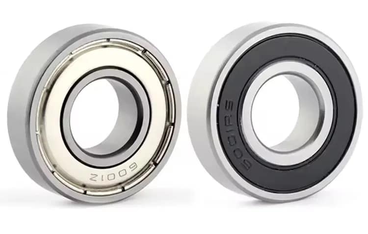 High-precision GCr15 bearing steel deep groove ball bearings (left with metal shield, right with rubber seal) engineered for extreme speeds, low friction, and long service life in industrial automation, electric motors, and general-purpose mechanical systems.