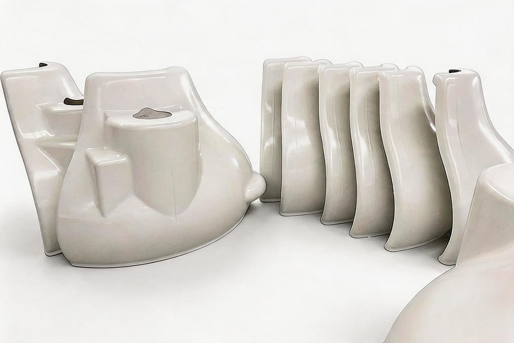 Custom FRP fiberglass shaped products - molded composite components for industrial and commercial applications