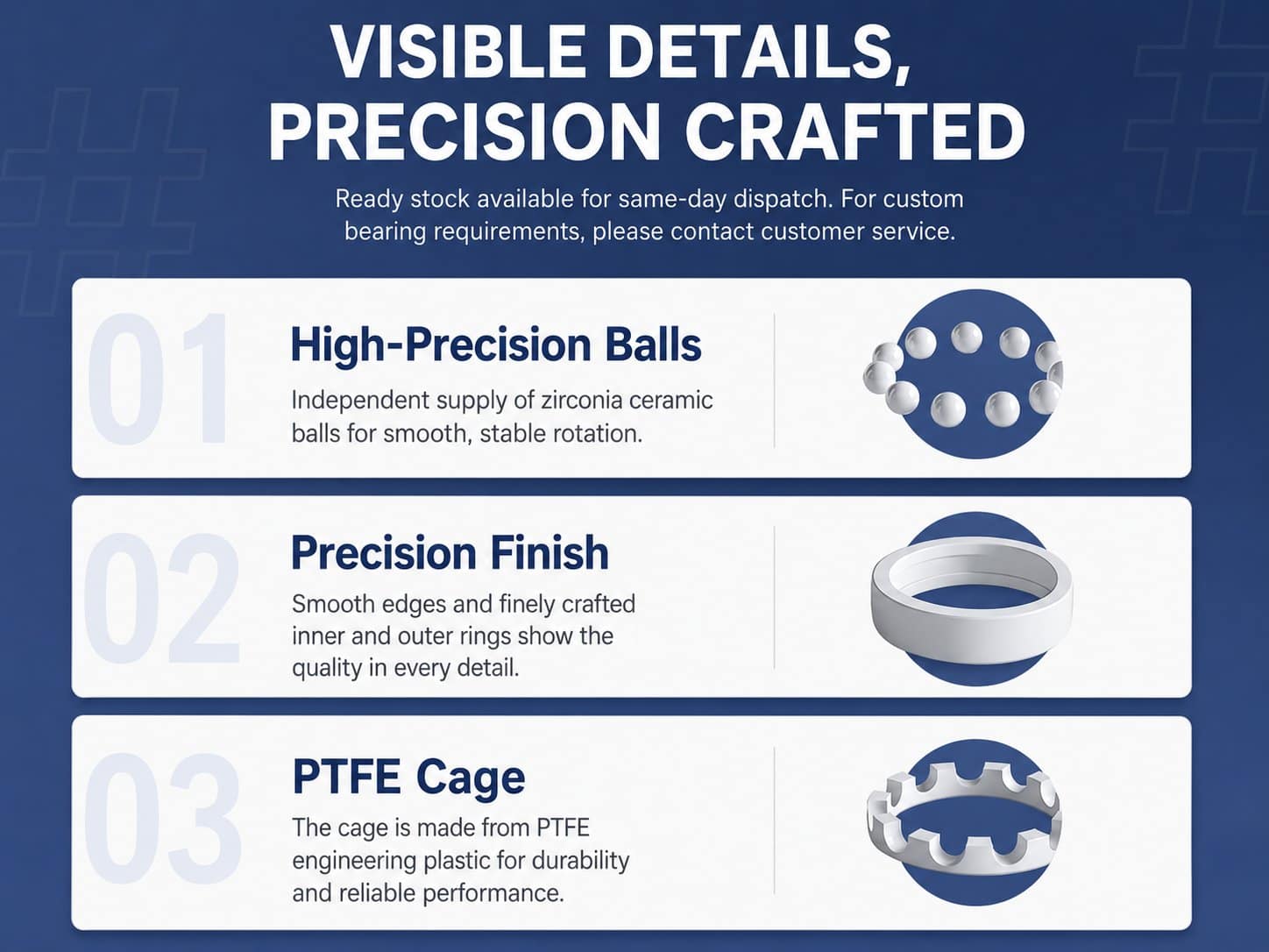 Zirconia Bearing Visible Details - Precision Crafted