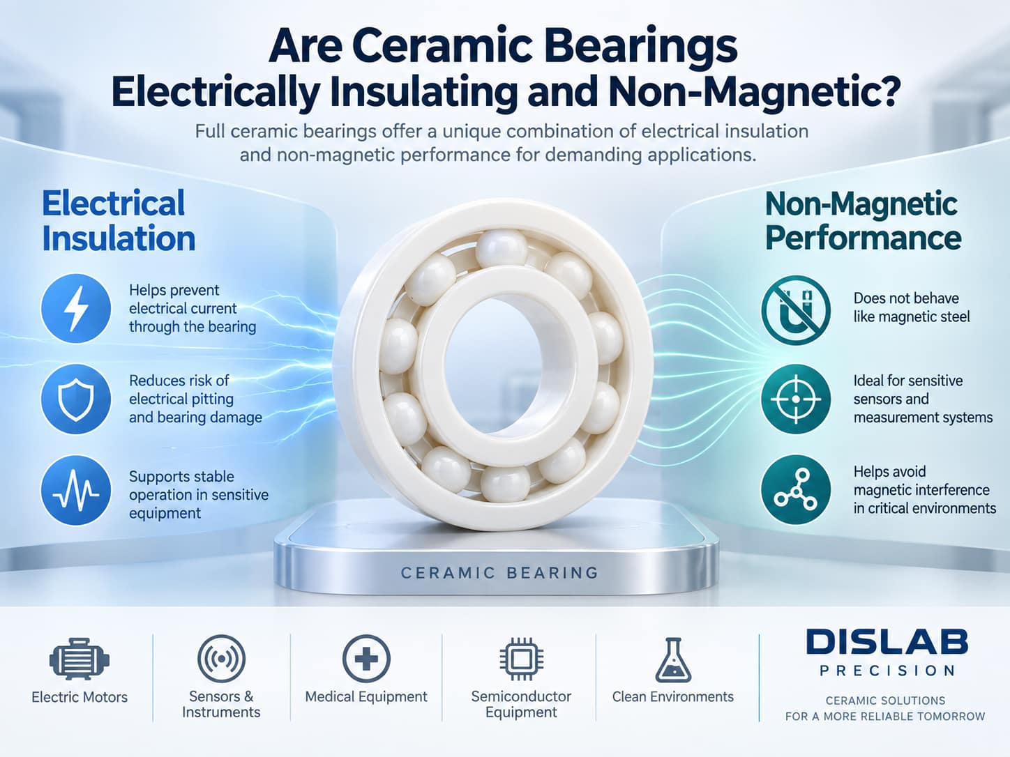 Guide to electrical insulation and non-magnetic performance in ceramic bearings