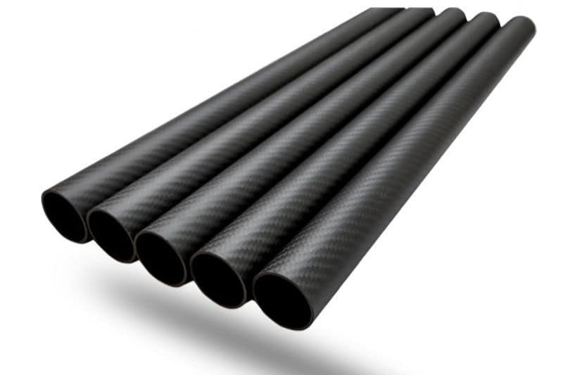3K twill weave carbon fiber round tubes, matte finish, assorted lengths