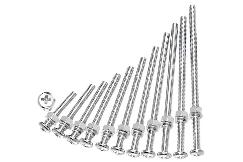 304 stainless steel pan head phillips machine screws with nut and washer kits in various lengths